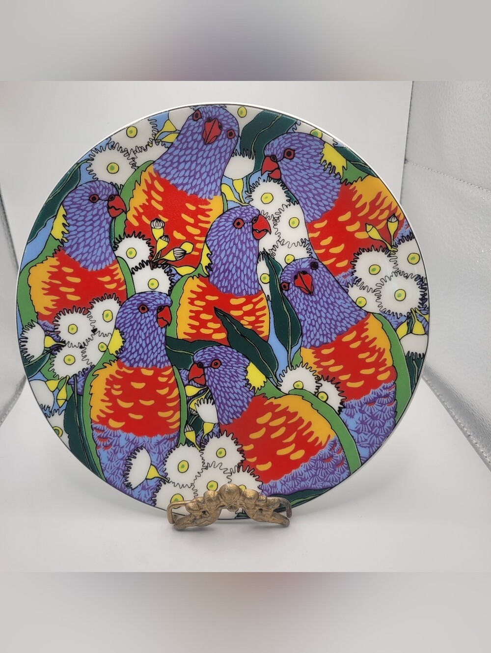 1993 Australian Fine China 8" Collector's Plate "Rainbow Lorikeets"